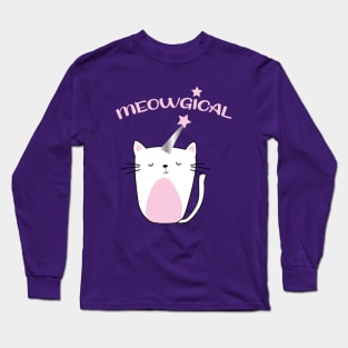 Cute Uni Cat MEOWGICAL Long Sleeve T-Shirt